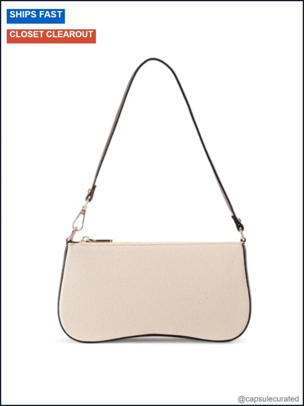 Vegan Leather Hobo Handbag with Removable Straps and Zipper Closure